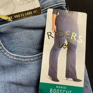 NWT Riders by Lee Women's Sky Blue Mid-Rise Boot Cut Jeans